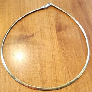 18" gold filled/silver flat necklace